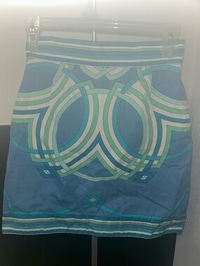 Emilio Pucci Blue and Aqua Geometric Mini Skirt
